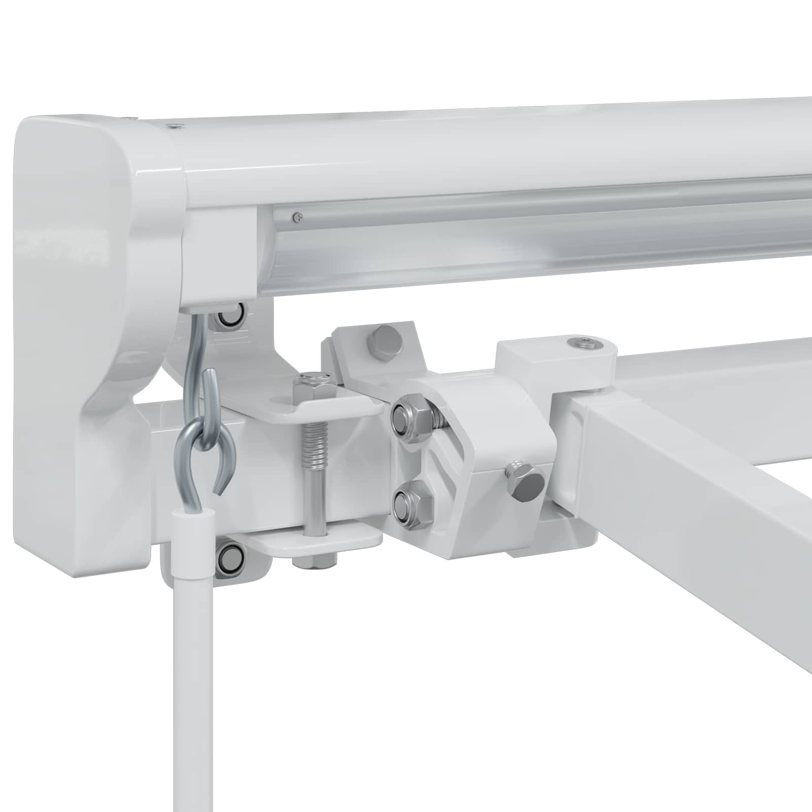 Handmatige Luifel Frame Verstelbaar Wit 4 × 3 m Staal image 6