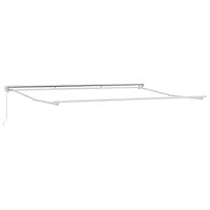 Ročna konstrukcija tende Prilagodljiva Bela 4,5 × 3 m Jeklo