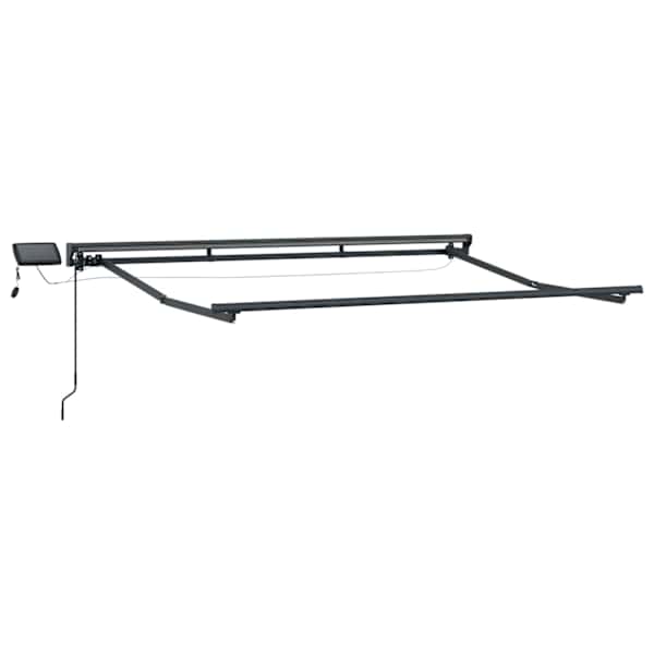 vidaXL Manuaalne varikatus LED-idega Antratsiit 2,5 x 2 m Alumiinium