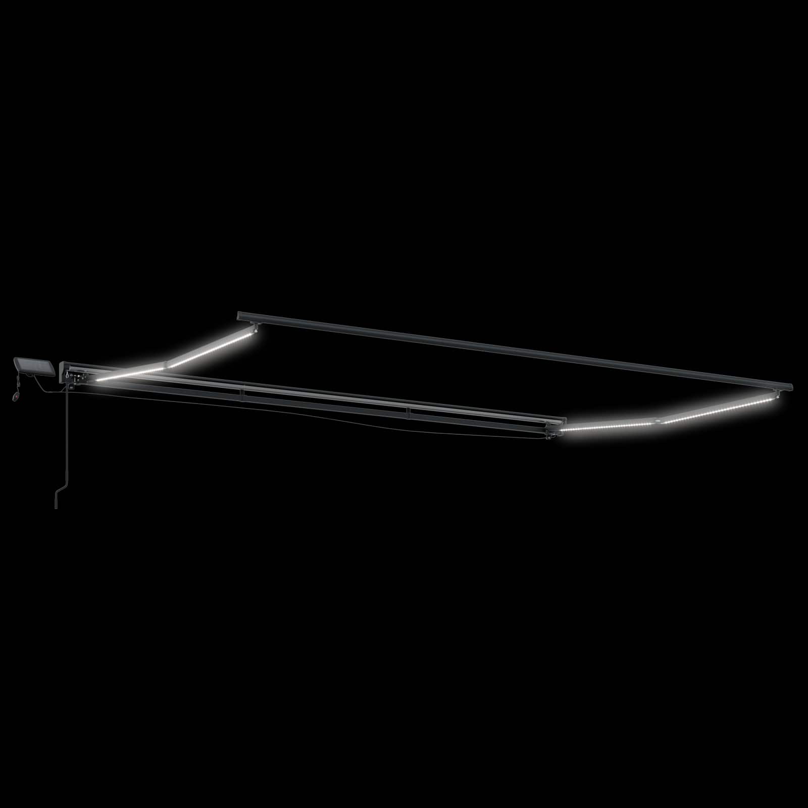 Handmatige Luifelhouder met LED's Antraciet 4 × 3,5 m Aluminium image 2