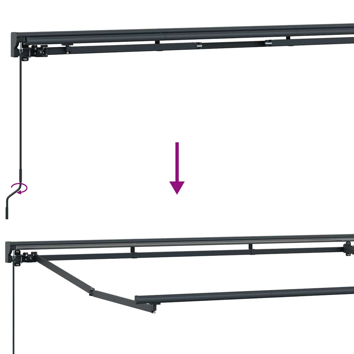 Manual Awning Frame with Solar LED - Billede 10