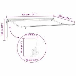 Elektrický skládací rám markýzy Antracit 3 x 2 m Ocel - obrázek 8