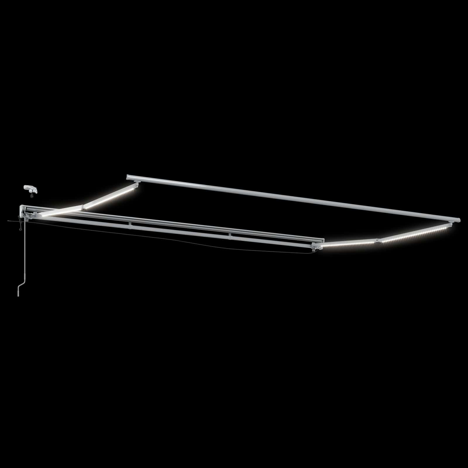 Elektrisch Zonnescherm Frame met LED's Wit 4 × 3,5 m Aluminium image 2