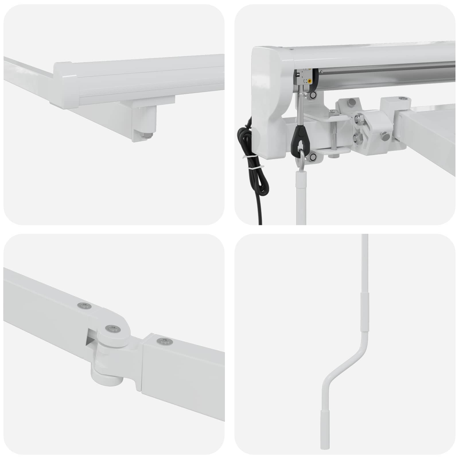 Elektrický skládací rám markýzy Bílý 2,5 x 2 m Ocel - obrázek 5