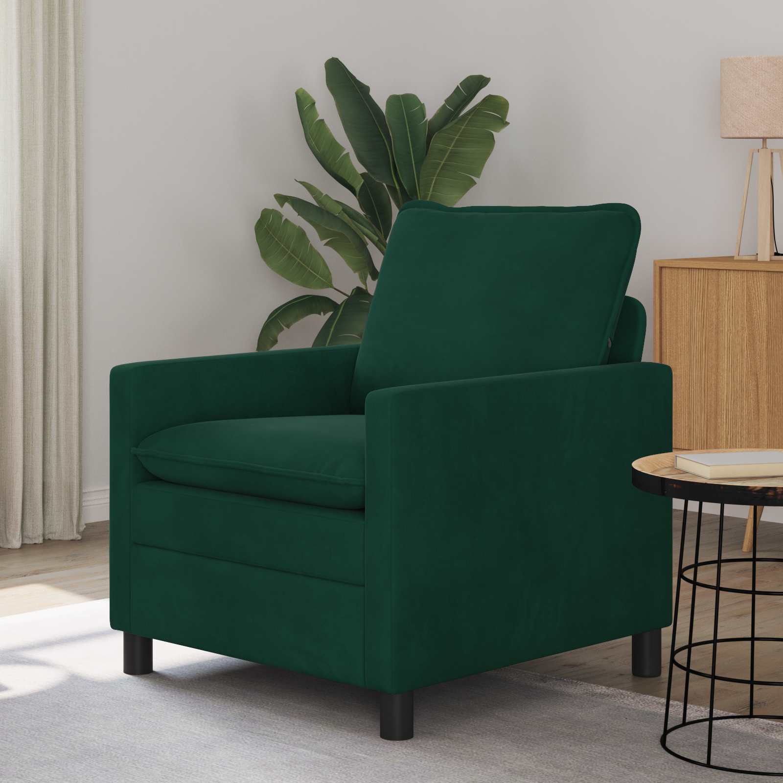 vidaXL Canapea Verde închis 76 x 81 x 87,5 cm Catifea
