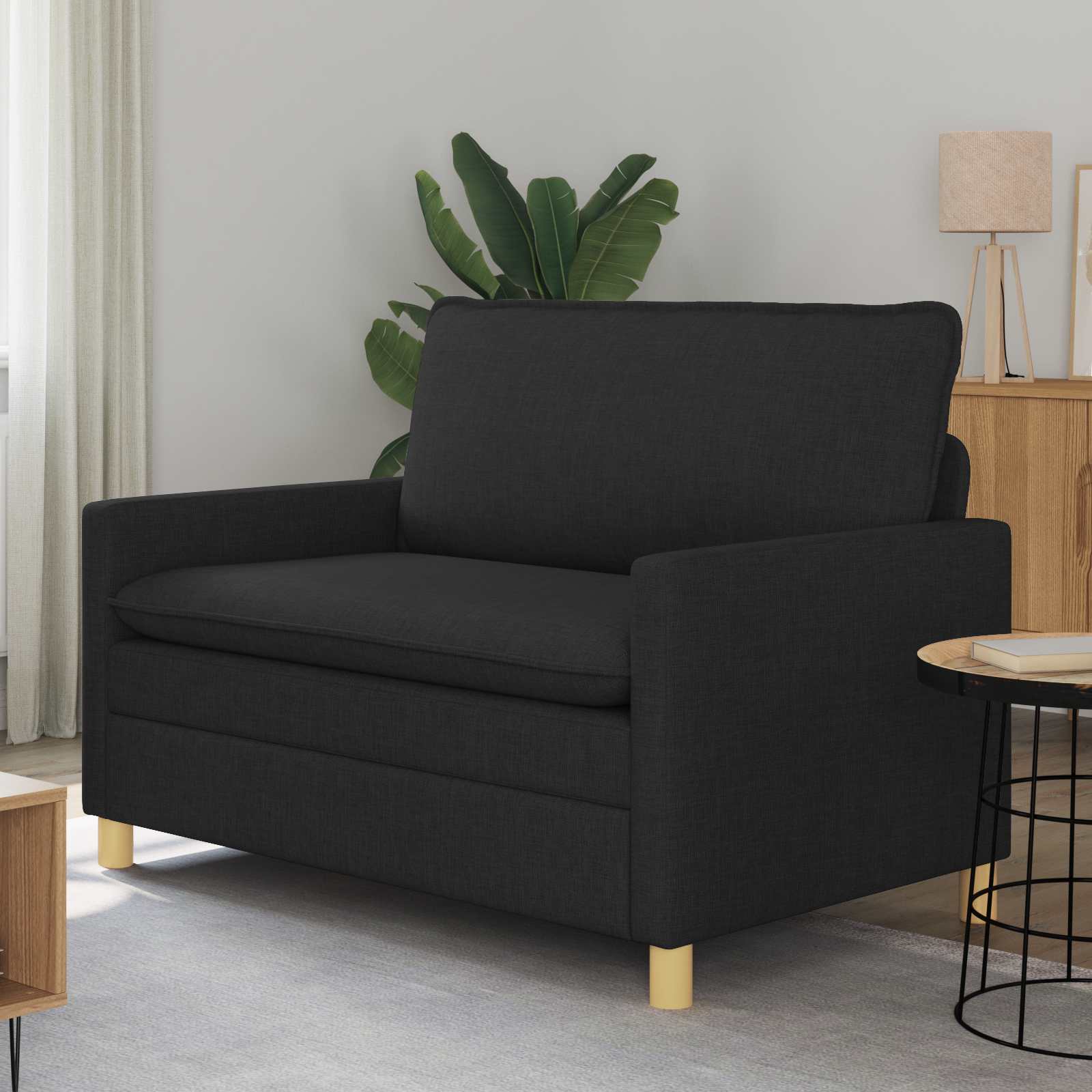 vidaXL Canapea Negru 126 x 81 x 87,5 cm Țesătură