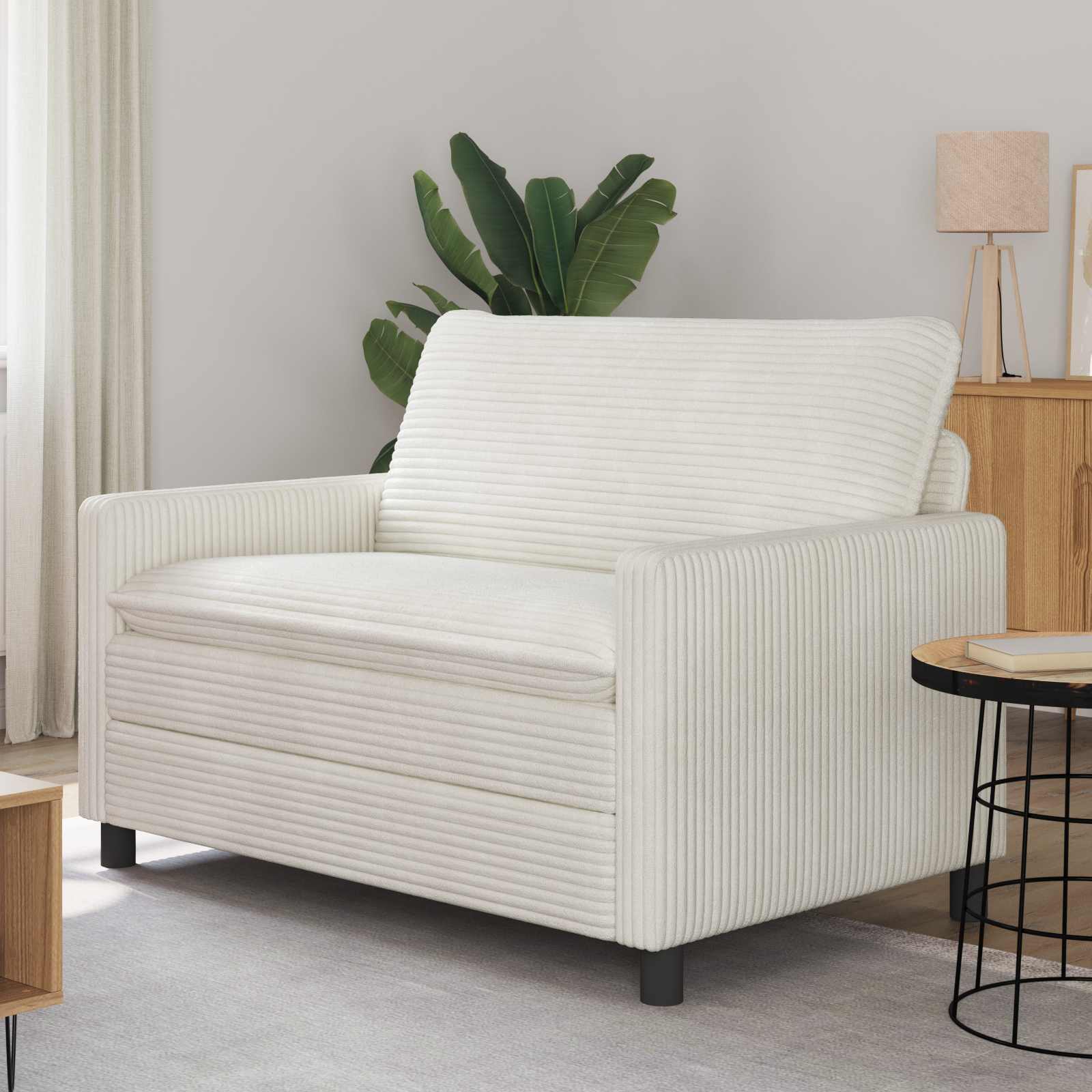vidaXL Canapea Crem 126 x 81 x 87,5 cm Poliester