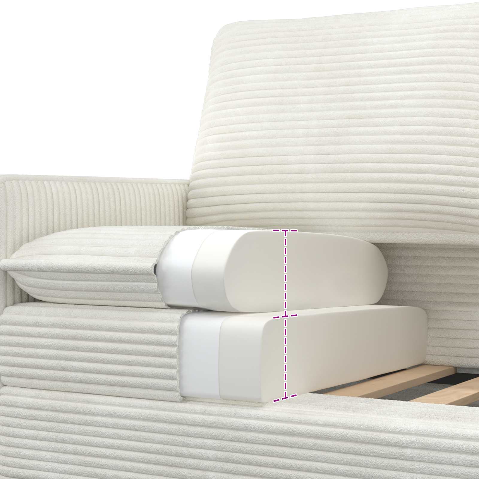 vidaXL Kavč Krem 126 x 81 x 87,5 cm Poliester - slika 7