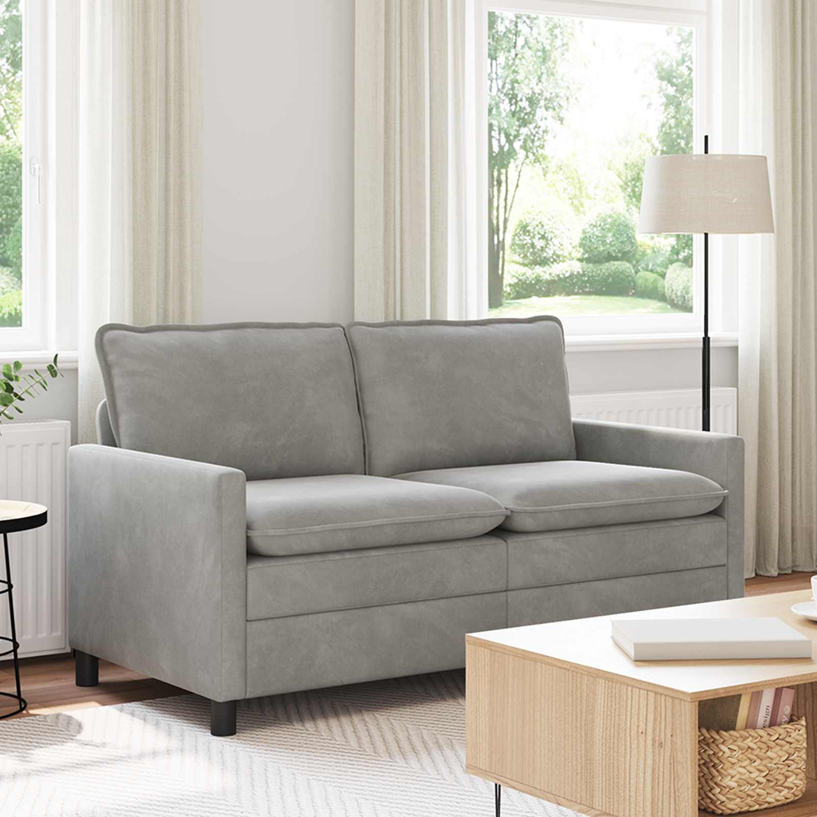 vidaXL Canapea Gri deschis 156 x 81 x 87,5 cm Catifea
