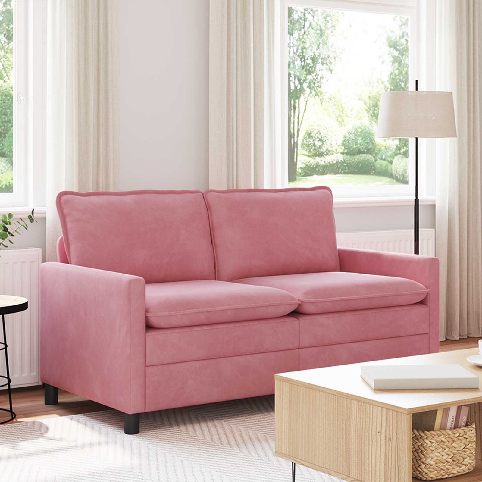 vidaXL Kavč Roza 156 x 81 x 87,5 cm Žamet