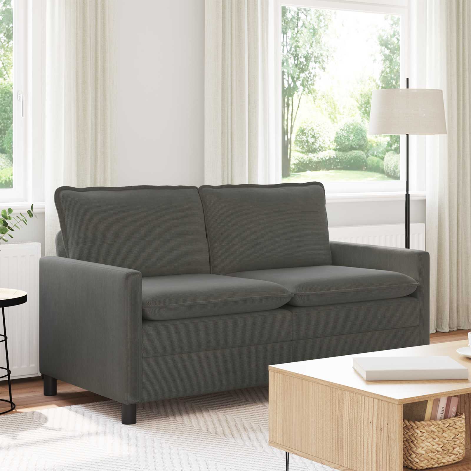 vidaXL Canapea Gri închis 156 x 81 x 87,5 cm Țesătură