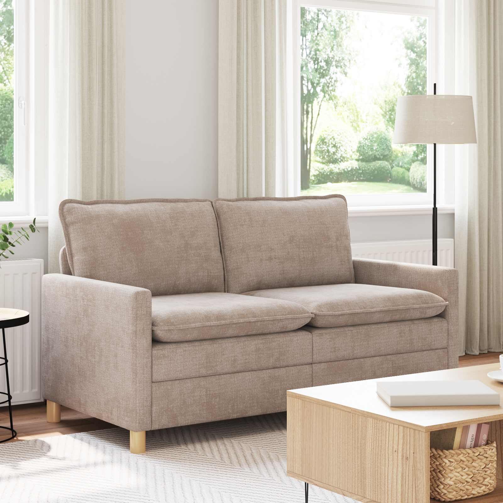 vidaXL Canapea Bej 156 x 81 x 87,5 cm Poliester
