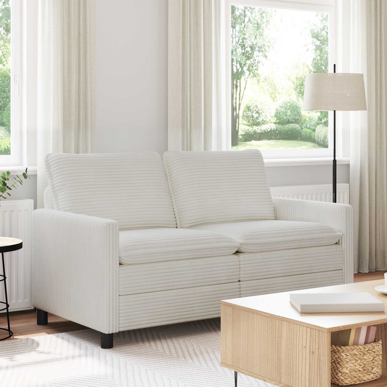 vidaXL Kavč Krem 156 x 81 x 87,5 cm Poliester