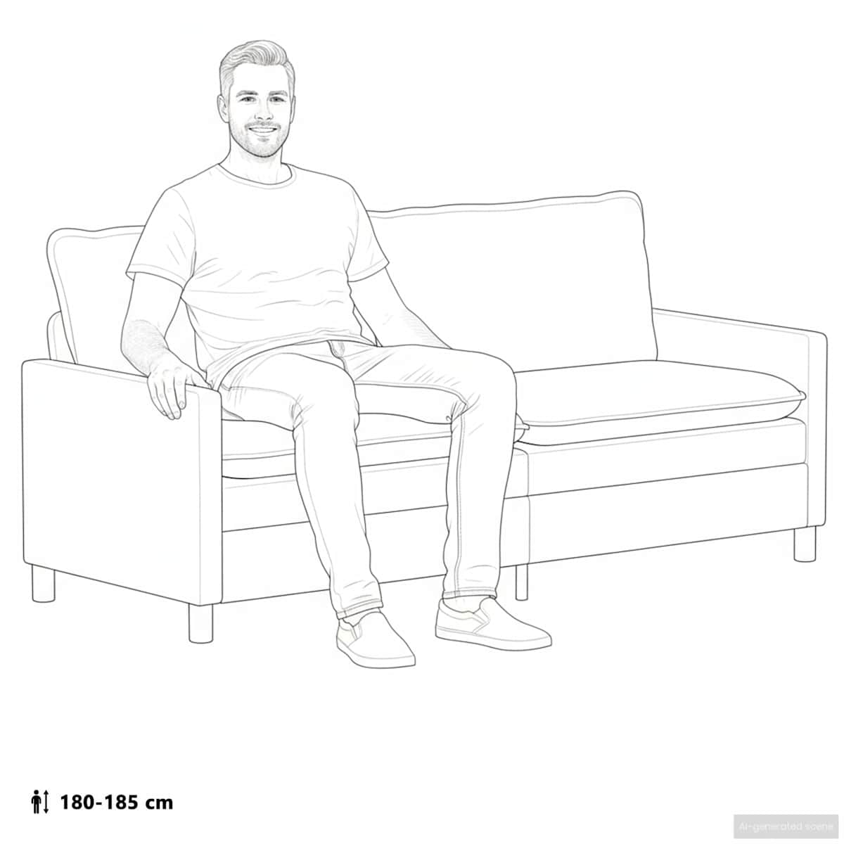 Sofa 3-personers 196 x 81 x 87,5 cm Stof - Billede 10