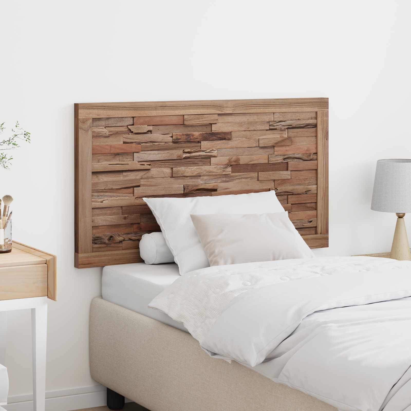 vidaXL Tăblie cap Pe perete natural 100 cm Lemn solid de tec