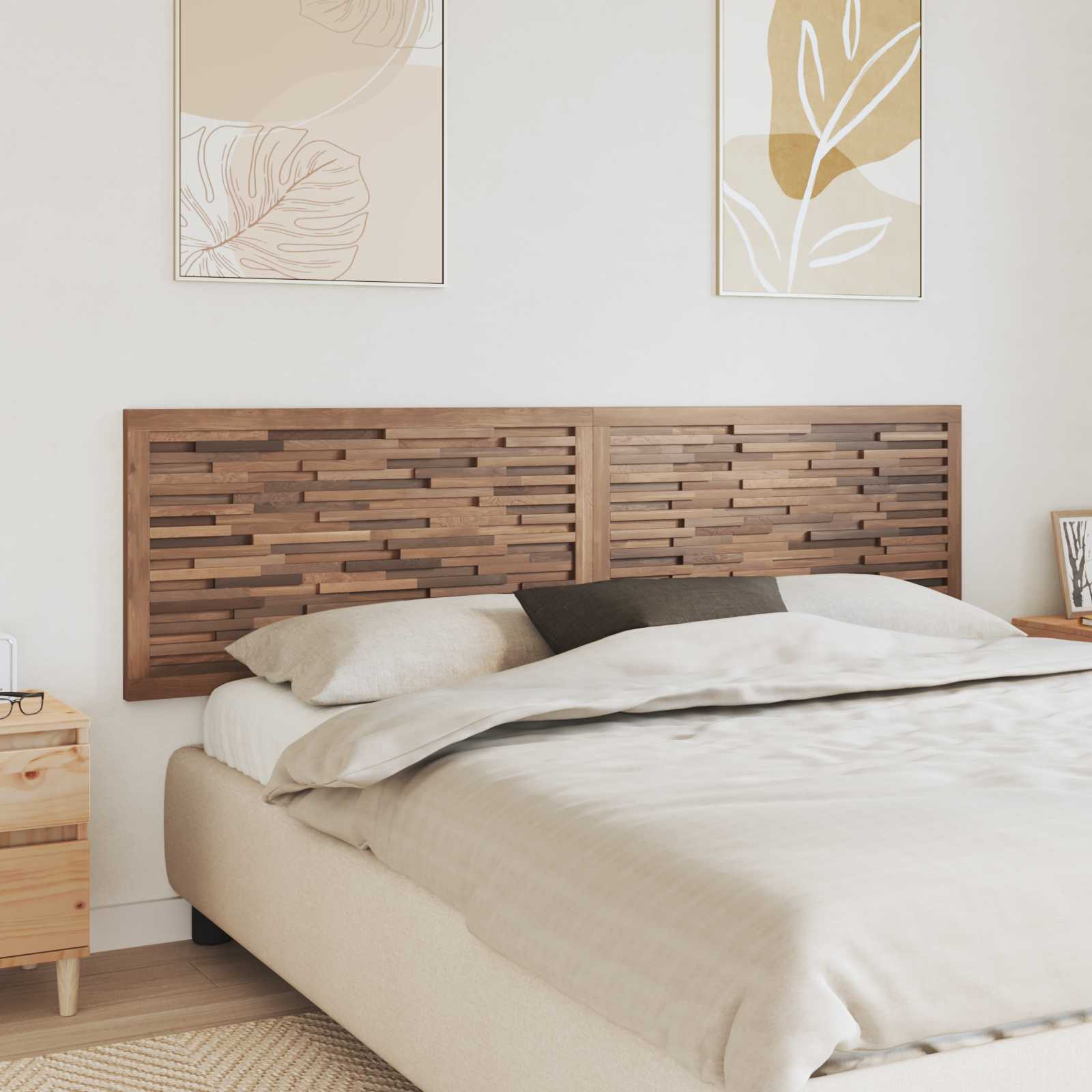 vidaXL Tăblie cap Pe perete natural 180 cm Lemn solid de tec