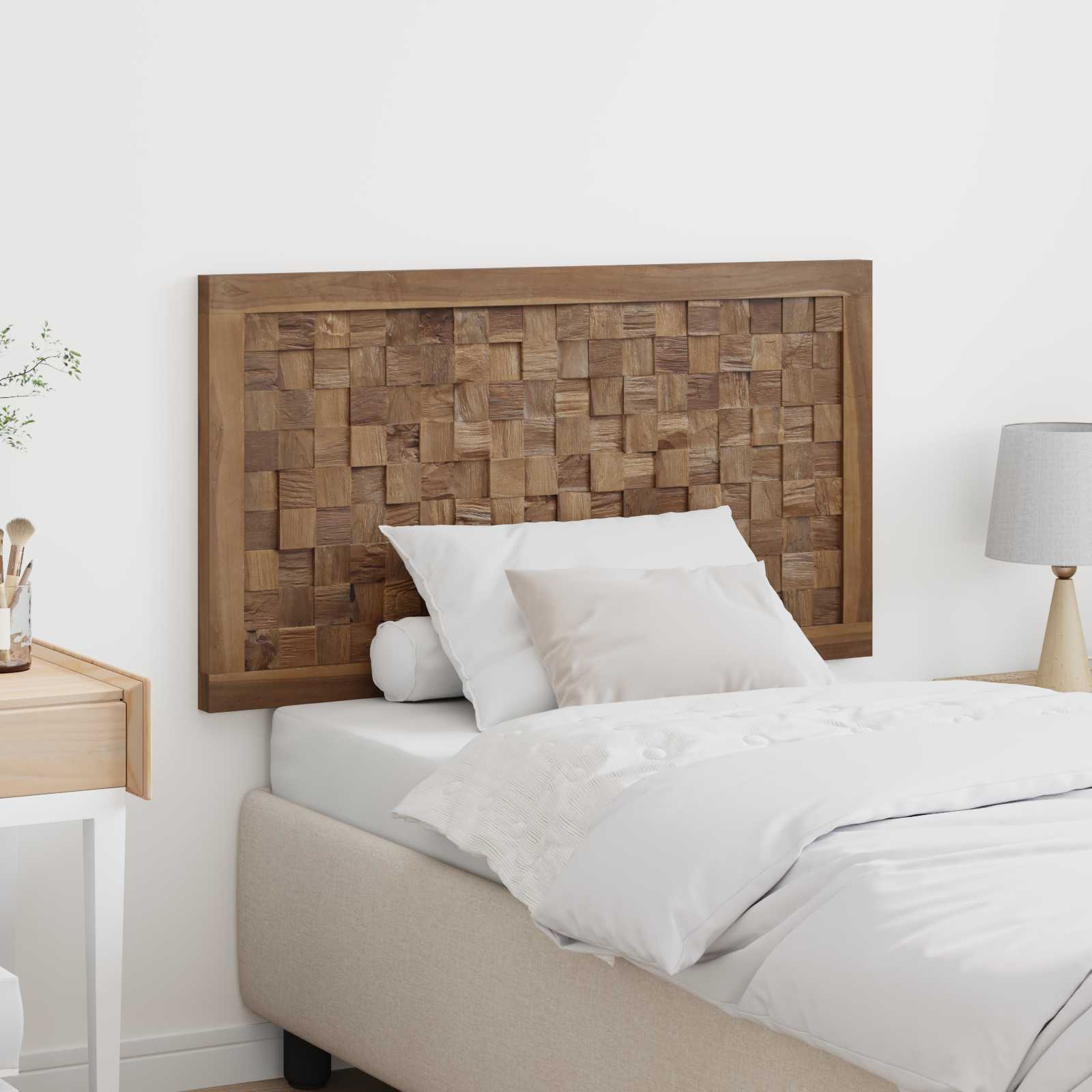 vidaXL Tăblie cap Pe perete natural 100 cm Lemn solid de tec