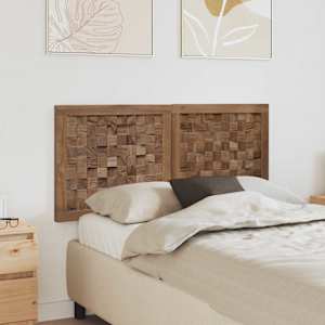 Vzglavje Namestitev na steno Naravna 120 cm Trden tikov les