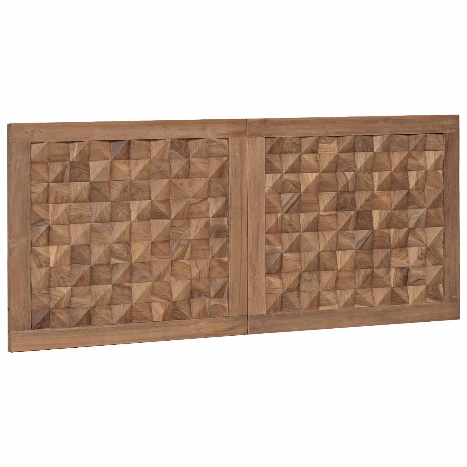 Hoofdbord Wandgemonteerd Naturel 120 cm Massief Teakhout image 2