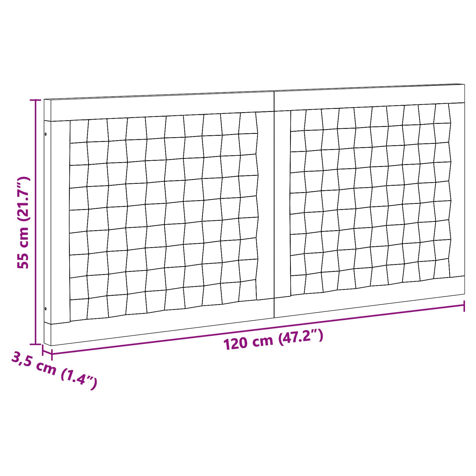 Hoofdbord Wandgemonteerd Naturel 120 cm Massief Teakhout image 8