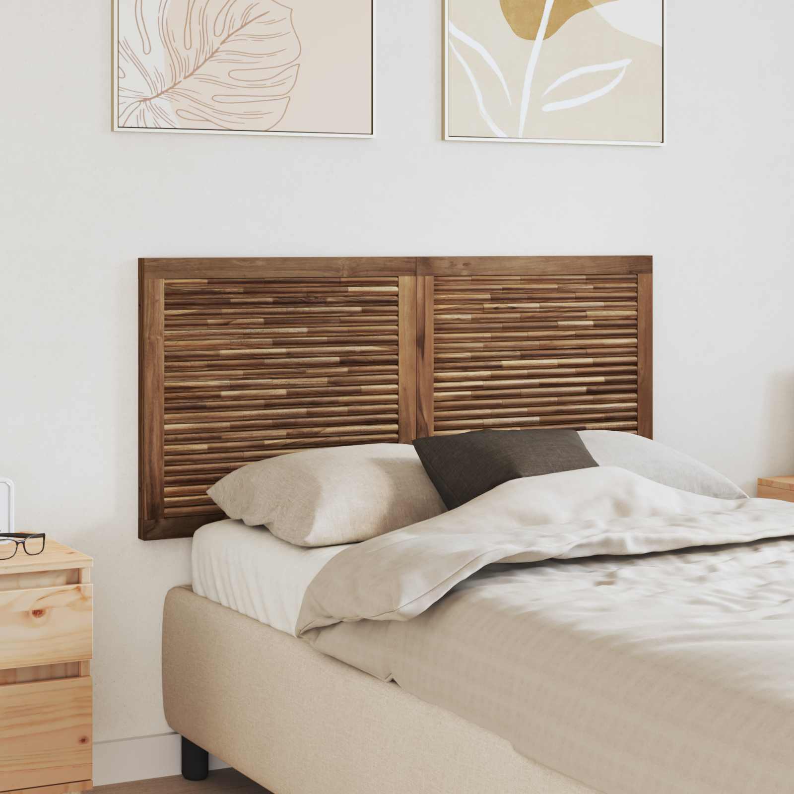 vidaXL Tăblie cap Pe perete natural 120 cm Lemn solid de tec