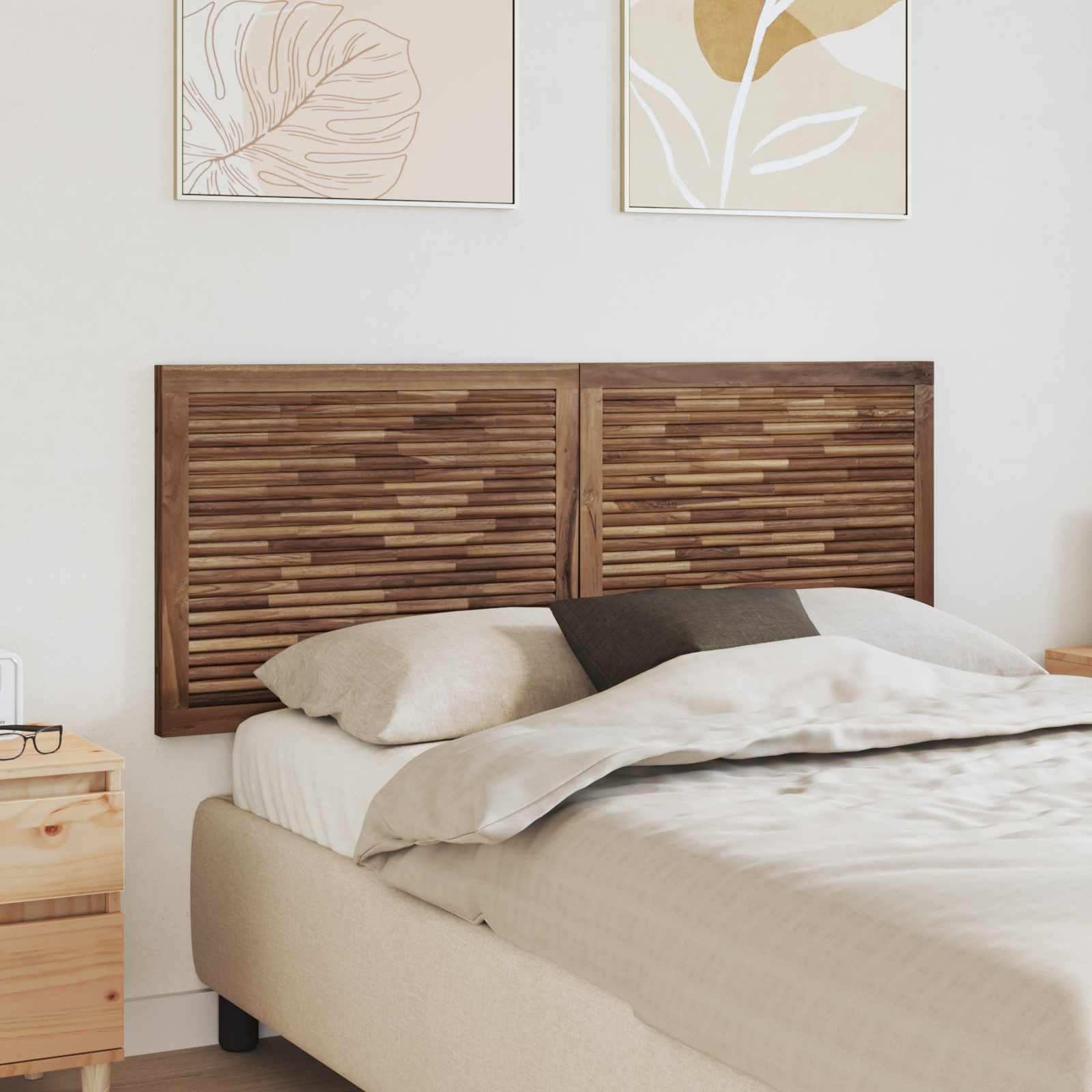 vidaXL Tăblie cap Pe perete natural 140 cm Lemn solid de tec
