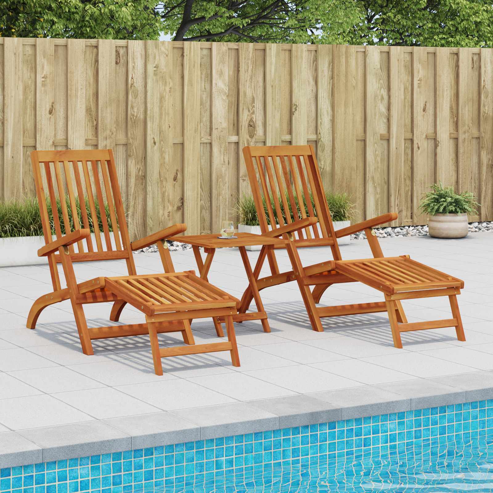 Сгъваем и reclining шезлонг 2 pcs 55 x 146 x 91 см