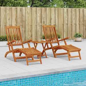 Zložljiv in nagibni ležalnik 2 pcs 55 x 146 x 91 cm