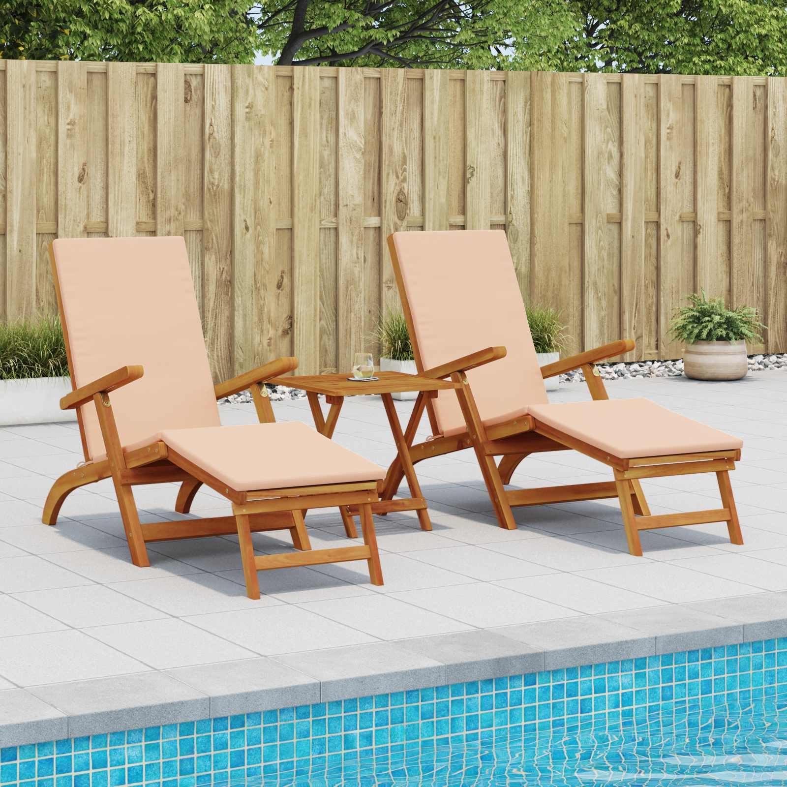 vidaXL Șezlong pliabil și culisant 2 pcs 55 x 146 x 91 cm