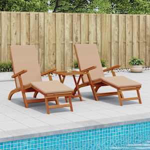 Zložljiv in nagibni ležalnik 2 pcs 55 x 146 x 91 cm