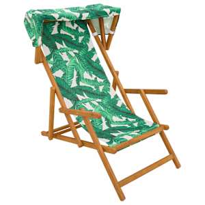 vidaXL Deck Chair 3 positsioon Tugev Eukal&uuml;pti Puit Lehe muster