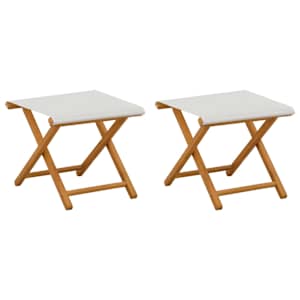vidaXL Deck Chair 2 pcs Tugev Eukal&uuml;pti Puit Kreemjas