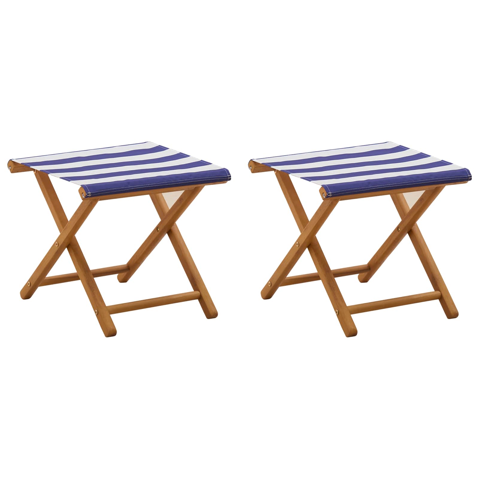 Ligstoel 2 pcs massief eucalyptushout Blauw en Wit image 2