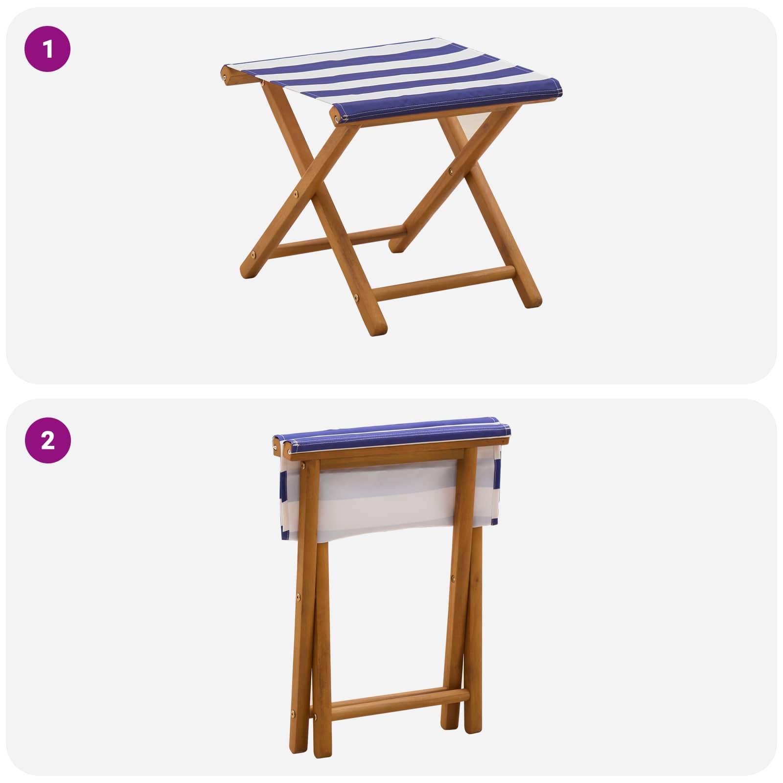 Ligstoel 2 pcs massief eucalyptushout Blauw en Wit image 7