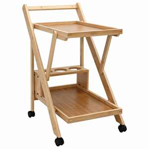 vidaXL K&ouml;&ouml;gik&auml;ru ratastega Helepruun 65 x 40,5 x 76,5 cm Bambus