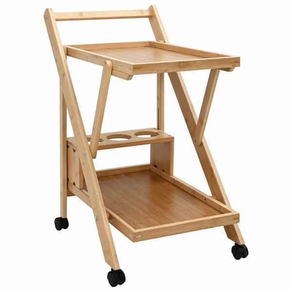 vidaXL K&ouml;&ouml;gik&auml;ru ratastega Helepruun 65 x 40,5 x 76,5 cm Bambus