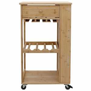Kuchyňský vozík s koly Přírodní 47,5 x 36 x 83 cm Bambus - obrázek 4