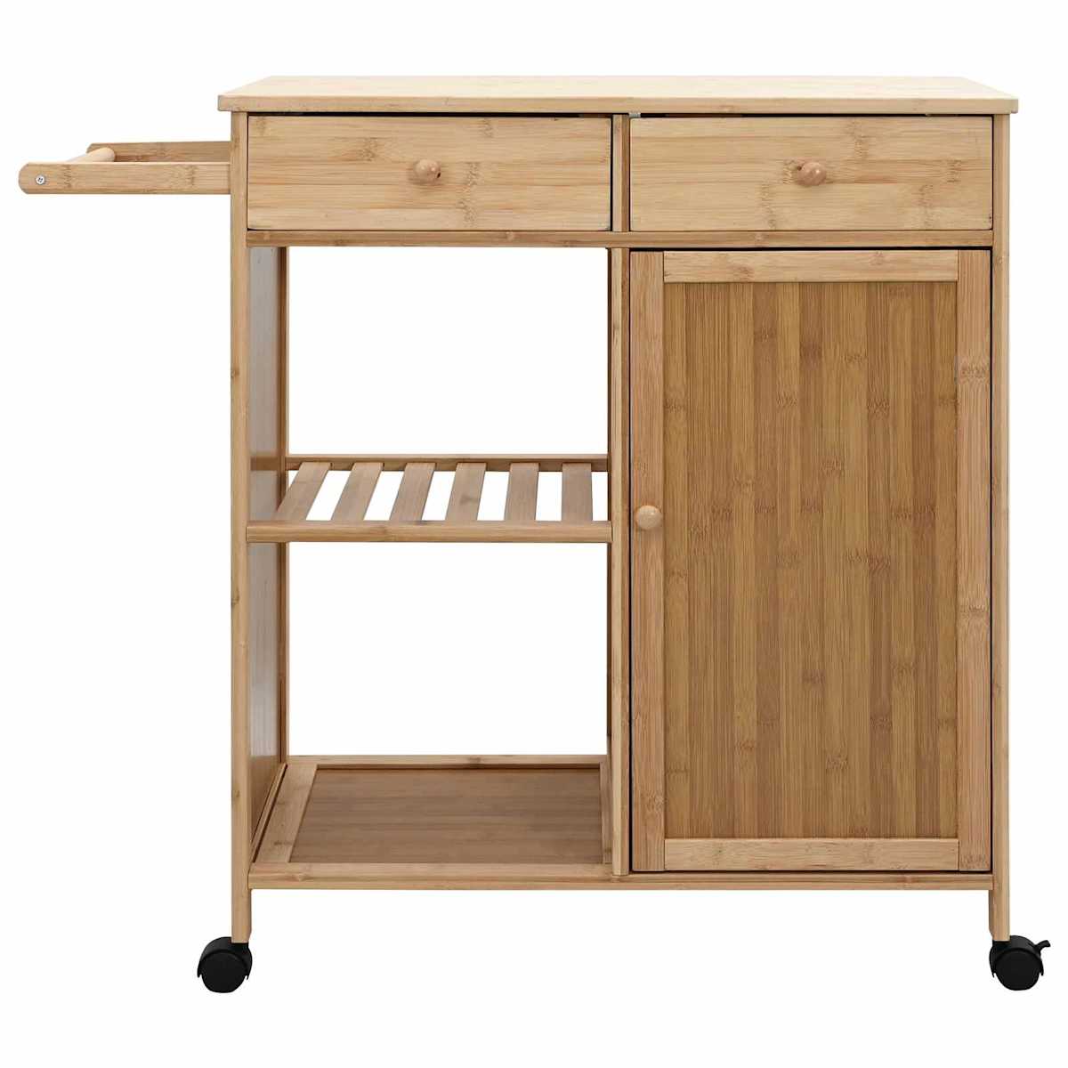 Køkkenvogn med hjul Naturfarvet 90,5 x 36 x 86,5 cm Bambus - Billede 5