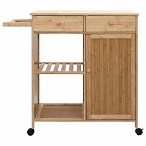 Kuchyňský vozík s koly Přírodní 90,5 x 36 x 86,5 cm Bambus - obrázek 5