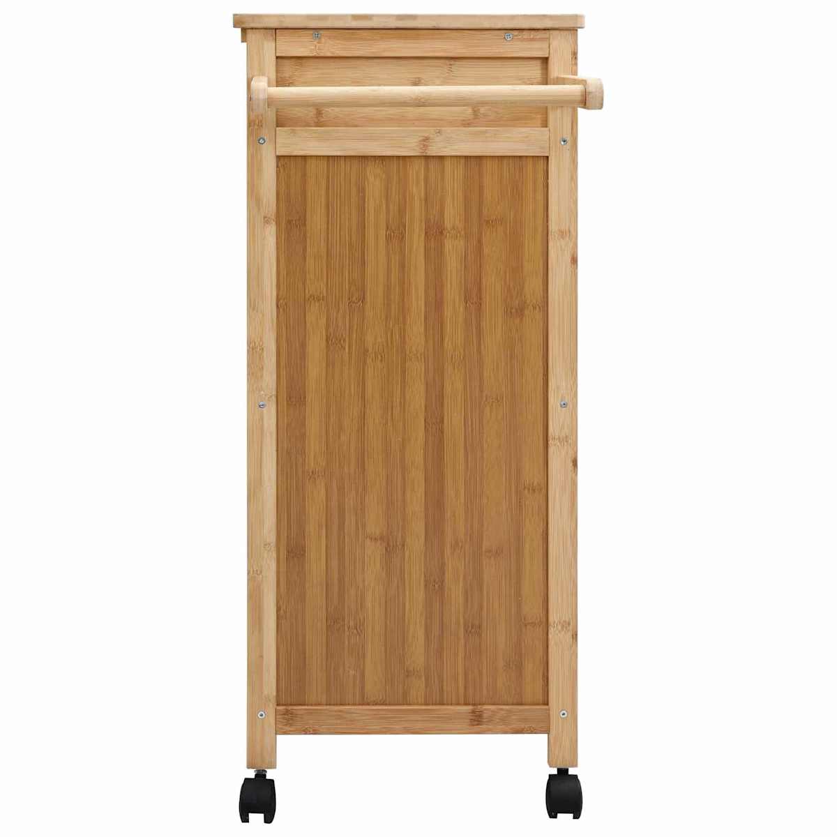 Køkkenvogn med hjul Naturfarvet 90,5 x 36 x 86,5 cm Bambus - Billede 6