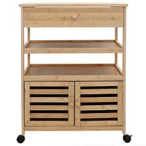 Kuchyňský vozík s koly Přírodní 59,5 x 36 x 82 cm Bambus - obrázek 5