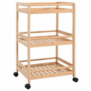Kuchyňský vozík s koly Přírodní 46 x 38 x 76 cm Bambus - obrázek 2