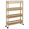 vidaXL K&ouml;&ouml;gik&auml;ru ratastega Neutraalne 60 x 18 x 97 cm Bambus