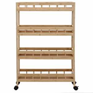 Kuchyňský vozík s koly Přírodní 60 x 18 x 97 cm Bambus - obrázek 4