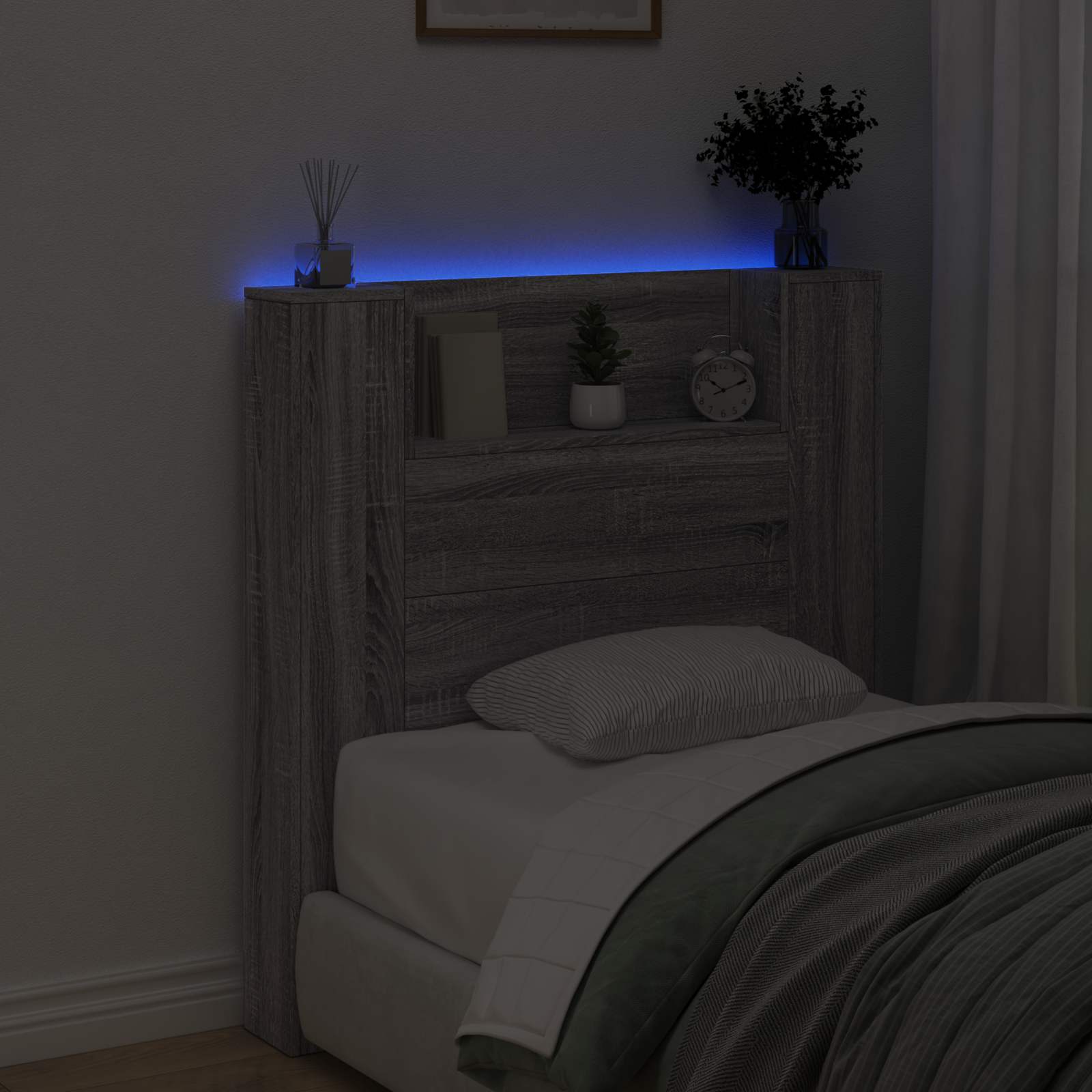 Päätylevy Harmaa Sonoma 100 x 16,5 x 103,5 cm Tekninen puu - Image 4