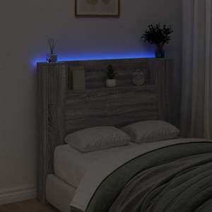 Úložné čelo postele s LED Šedý Sonoma Kompozitní dřevo - obrázek 4