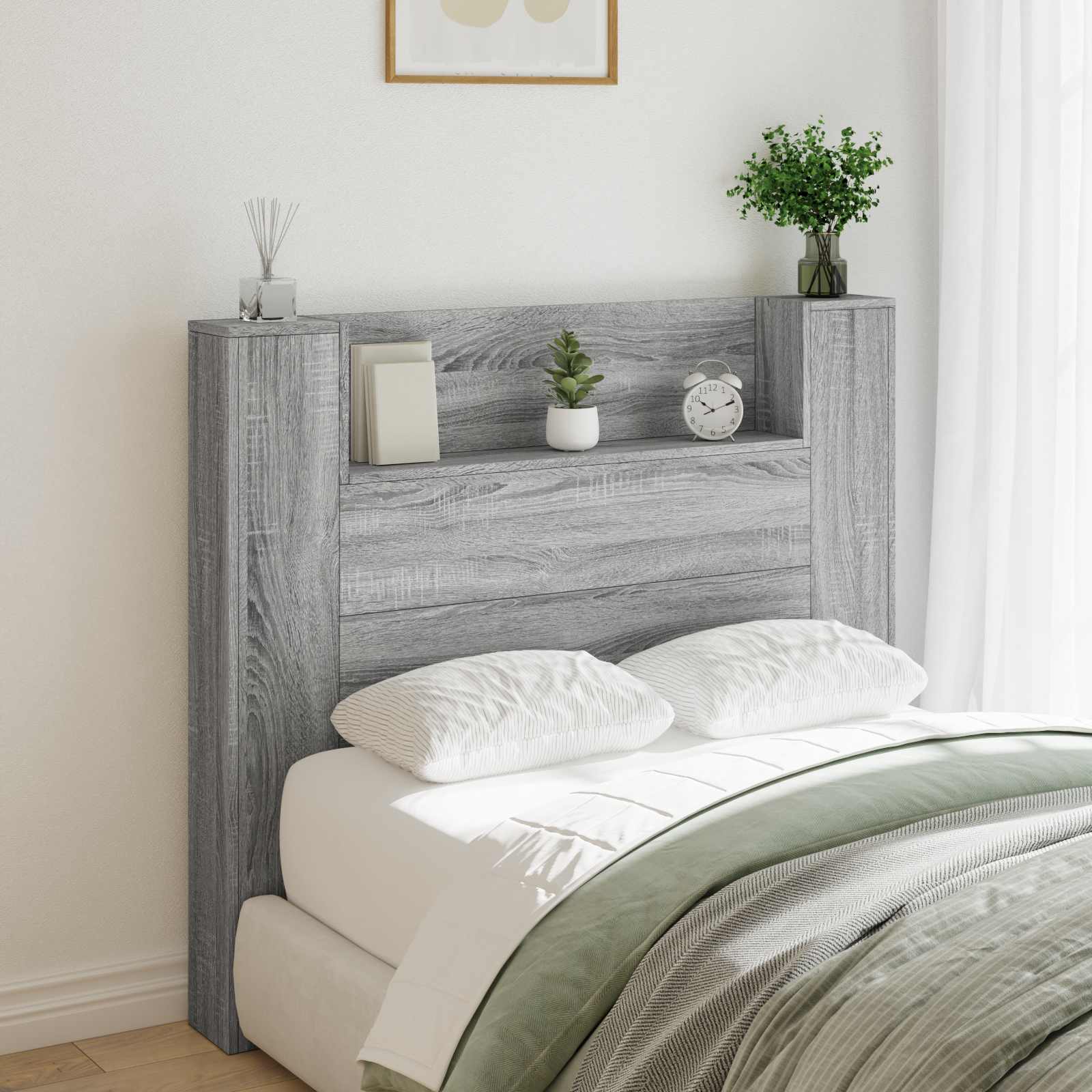 Päätylevy Harmaa Sonoma 120 x 16,5 x 103,5 cm Tekninen puu