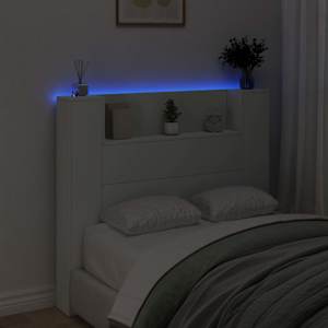 Úložné čelo postele s LED Bílá Kompozitní dřevo - obrázek 4