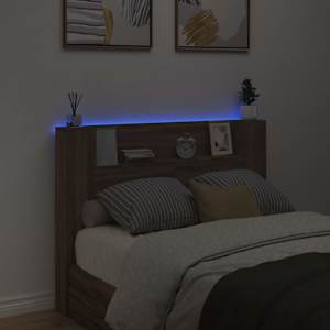 Úložné čelo postele s LED Hnědý dub Kompozitní dřevo - obrázek 4