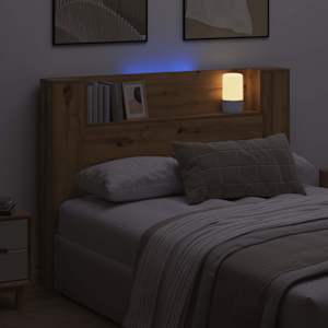 Úložné čelo postele s LED Dub artisan Kompozitní dřevo - obrázek 4